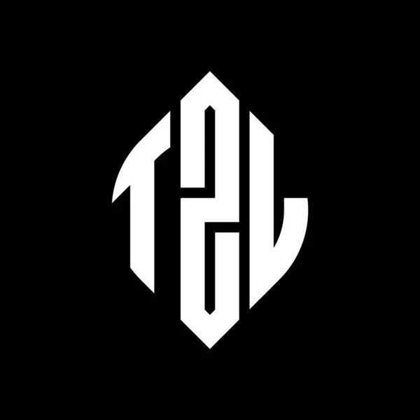 Tzl Círculo Letra Logotipo Design Com Forma Círculo Elipse Tzl —  Vetores de Stock