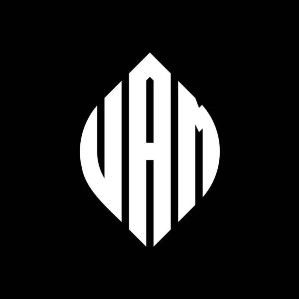 Дизайн Логотипа Круга Uam Кругом Эллипсом Uam Эллиптические Буквы Типографским — стоковый вектор