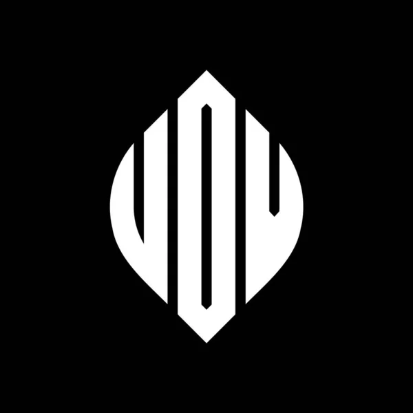 Diseño Logotipo Letra Círculo Udv Con Forma Círculo Elipse Udv — Vector de stock