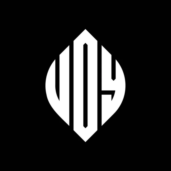 Diseño Logotipo Letra Círculo Udy Con Forma Círculo Elipse Udy — Archivo Imágenes Vectoriales