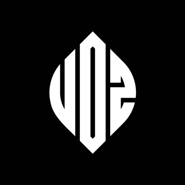Дизайн Логотипа Круга Udz Формой Круга Эллипса Udz Эллиптические Буквы — стоковый вектор