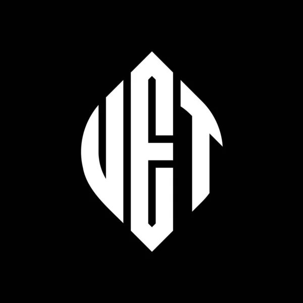 Uet Cerchio Lettera Logo Design Con Cerchio Forma Ellittica Lettere — Vettoriale Stock