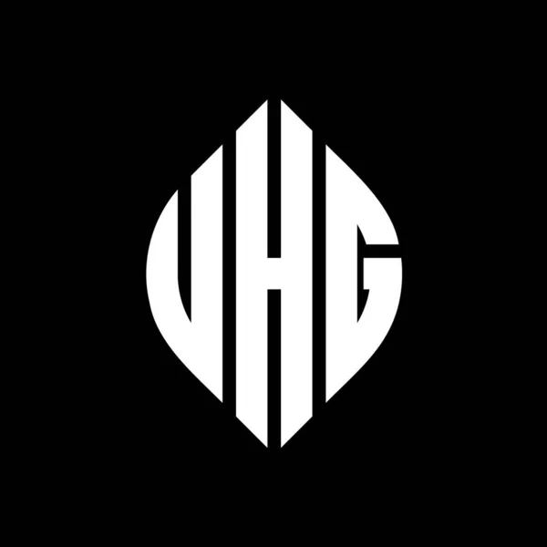 Uhg Círculo Carta Logotipo Design Com Forma Círculo Elipse Uhg — Vetor de Stock