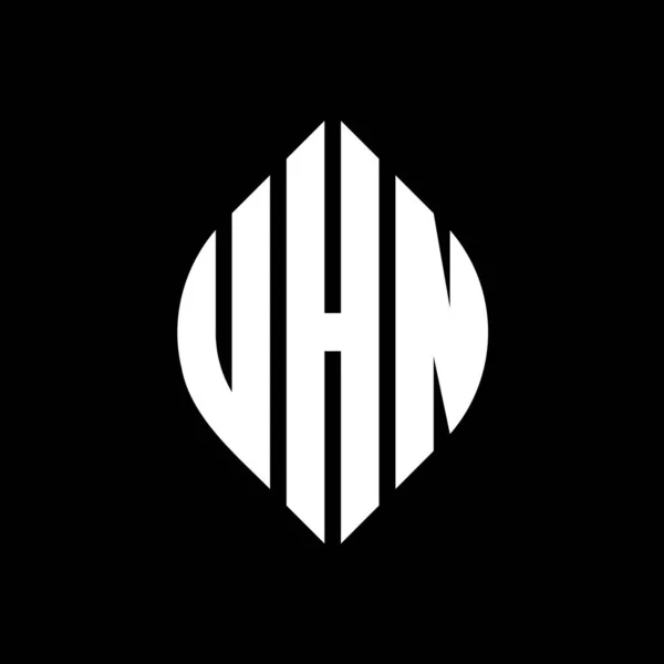 Uhn Circle Letter Logo Design Circle Ellipse Shape Uhn Ellipse — Stock Vector