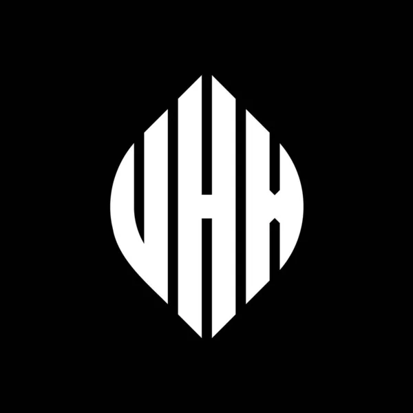 Uhx Дизайн Логотипа Круга Буквы Кругом Эллипсом Формы Uhx Эллиптические — стоковый вектор