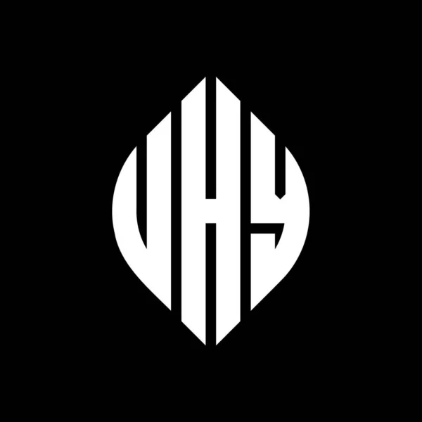 Дизайн Логотипу Літери Uhy Колом Формою Еліпса Uhy Еліпс Літери — стоковий вектор