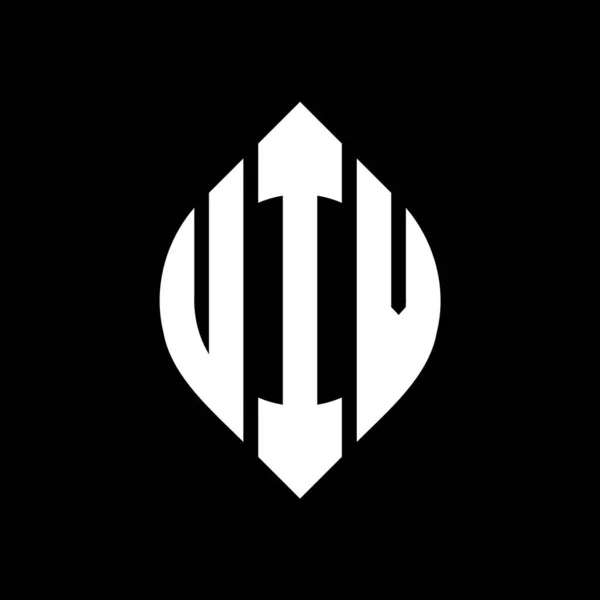 Дизайн Логотипа Круга Uiv Формой Круга Эллипса Uiv Эллиптические Буквы — стоковый вектор