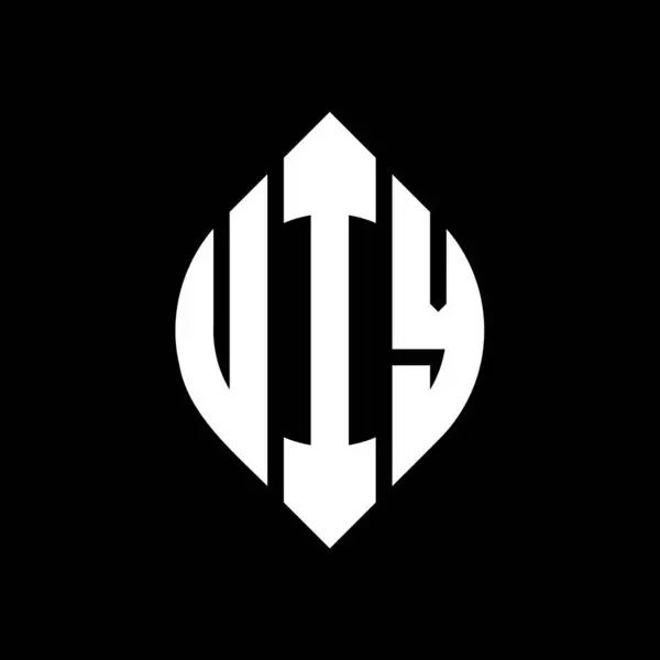 Uiy Cirkel Bokstav Logotyp Design Med Cirkel Och Ellips Form — Stock vektor