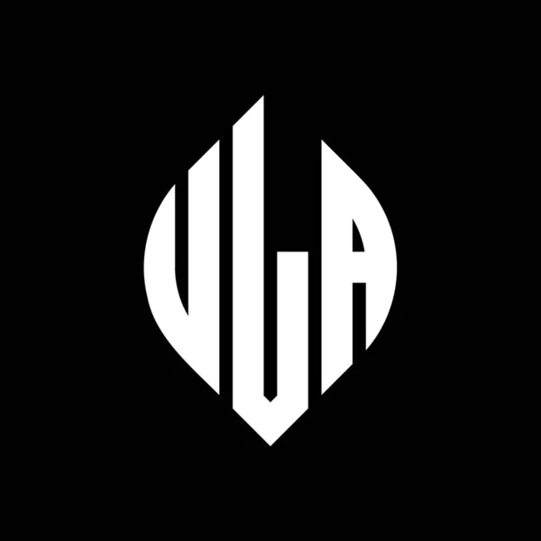 Ula Cerchio Lettera Logo Design Con Cerchio Forma Ellittica Lettere — Vettoriale Stock