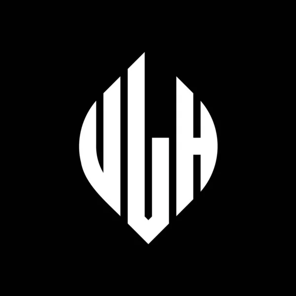 Ulh Kruh Písmeno Logo Design Kružnicí Elipsy Tvar Ulh Elipsy — Stockový vektor