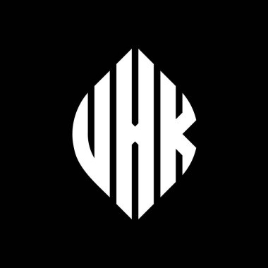 Çember ve elips şekilli UXK daire harf logosu tasarımı. Tipografik biçimli UXK elips harfleri. Üç baş harf daire şeklinde bir logo oluşturuyor. UXK Çember Amblemi Soyut Monogram Harf İşaretleyici Vektörü.