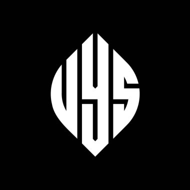Çember ve elips şekilli UYS daire harf logosu tasarımı. Tipografik biçimli UYS elips harfleri. Üç baş harf daire şeklinde bir logo oluşturuyor. UYS Çember Amblemi Soyut Monogram Harf İşaretleme Vektörü.