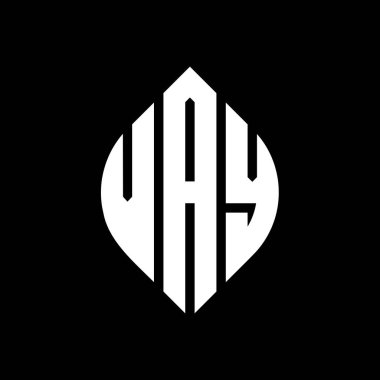 Çember ve elips şekilli VAY daire harf logosu tasarımı. Tipografik biçimli VAY elips harfleri. Üç baş harf daire şeklinde bir logo oluşturuyor. VAY Çember Amblemi Soyut Monogram Harf İşaretleyici Vektörü.
