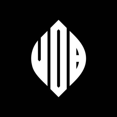Çember ve elips şekilli VDB daire harf logosu tasarımı. Tipografik biçimli VDB elips harfleri. Üç baş harf daire şeklinde bir logo oluşturuyor. VDB Çember Amblemi Soyut Monogram Harf İşaretleyici Vektörü.