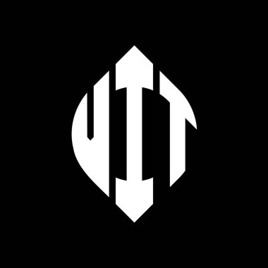 Çember ve elips şekilli VIT daire harf logosu tasarımı. Tipografik tarzda VIT elips harfleri. Üç baş harf daire şeklinde bir logo oluşturuyor. VIT Çemberi Amblemi Soyut Monogram Harf İşaretleme Vektörü.