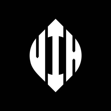 Dairesel ve elips şekilli VIX daire harf logosu tasarımı. Tipografik şekilli VIX elips harfleri. Üç baş harf daire şeklinde bir logo oluşturuyor. VIX Çemberi Amblemi Soyut Monogram Harfi Mark Vector.VIX daire harfi logo tasarımı daire ve ellip
