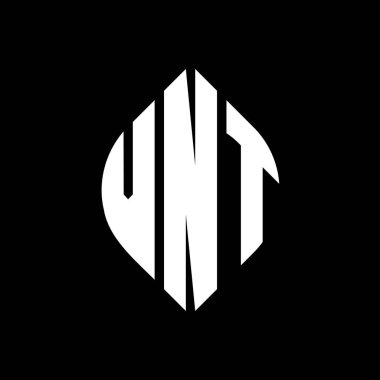 Çember ve elips şekilli VNT daire harf logosu tasarımı. Tipografik biçimli VNT elips harfleri. Üç baş harf daire şeklinde bir logo oluşturuyor. VNT Çember Amblemi Soyut Monogram Harf İşaretleyici Vektörü.