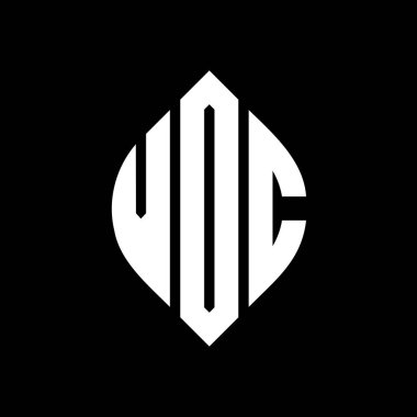 Çember ve elips şekilli VOC daire harf logosu tasarımı. Tipografik biçimli VOC elips harfleri. Üç baş harf daire şeklinde bir logo oluşturuyor. VOC Çember Amblemi Soyut Monogram Harf İşaretleme Vektörü.