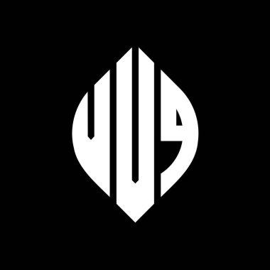 Çember ve elips şekilli VVQ daire harf logosu tasarımı. Tipografik biçimli VVQ elips harfleri. Üç baş harf daire şeklinde bir logo oluşturuyor. VVVQ Çember Amblemi Soyut Monogram Harf İşaretleyici Vektörü.