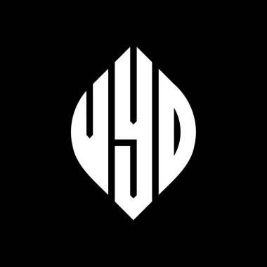 Çember ve elips şekilli VYD daire harf logosu tasarımı. Tipografik biçimli VYD elips harfleri. Üç baş harf daire şeklinde bir logo oluşturuyor. VYD Çember Amblemi Soyut Monogram Harf İşaretleyici Vektörü.