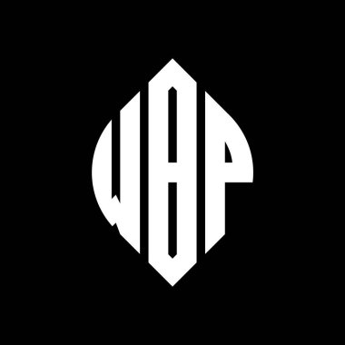 Çember ve elips şekilli WBP daire harf logosu tasarımı. Tipografik şekilli WBP elips harfleri. Üç baş harf daire şeklinde bir logo oluşturuyor. WBP Çemberi Amblemi Soyut Monogram Harf İşaretleyici Vektörü.