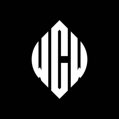 Çember ve elips şekilli WCW daire harf logosu tasarımı. WCW elips harfleri tipografik tarzda. Üç baş harf daire şeklinde bir logo oluşturuyor. WCW Çember Amblemi Soyut Monogram Harf İşaretleyici Vektörü.