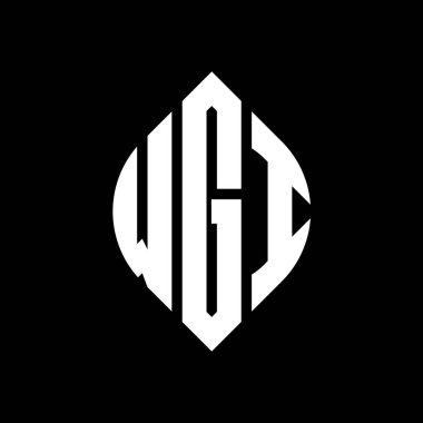 Çember ve elips şekilli WGI daire harf logosu tasarımı. WGI elips harfleri tipografik tarzda. Üç baş harf daire şeklinde bir logo oluşturuyor. WGI Çember Amblemi Soyut Monogram Harf İşaretleme Vektörü.