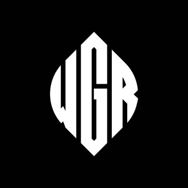 Çember ve elips şekilli WGR daire harf logosu tasarımı. WGR elips harfleri tipografik tarzda. Üç baş harf daire şeklinde bir logo oluşturuyor. WGR Çember Amblemi Soyut Monogram Harf İşaretleyici Vektörü.