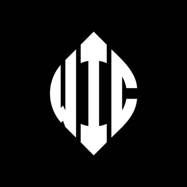 Çember ve elips şekilli WIC daire harf logosu tasarımı. Tipografik şekilli WIC elips harfleri. Üç baş harf daire şeklinde bir logo oluşturuyor. WIC Çember Amblemi Soyut Monogram Harf İşaretleyici Vektörü.