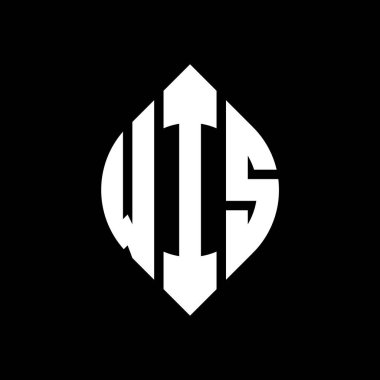 Çember ve elips şekilli WIS daire harf logosu tasarımı. Tipografik şekilli WIS elips harfleri. Üç baş harf daire şeklinde bir logo oluşturuyor. WIS Çemberi Amblemi Soyut Monogram Harf İşaretleme Vektörü.