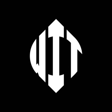 Çember ve elips şekilli WIT daire harf logosu tasarımı. WIT elips harfleri tipografik tarzda. Üç baş harf daire şeklinde bir logo oluşturuyor. WIT Çemberi Amblemi Soyut Monogram Harf İşaretleme Vektörü.