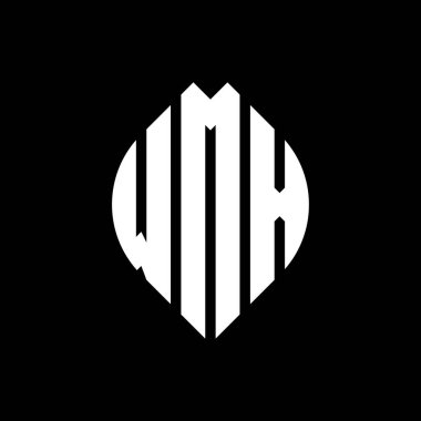 Çember ve elips şekilli WMX daire harf logosu tasarımı. Tipografik biçimli WMX elips harfleri. Üç baş harf daire şeklinde bir logo oluşturuyor. WMX Çember Amblemi Soyut Monogram Harf İşaretleyici Vektörü.