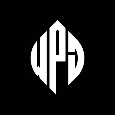 Çember ve elips şekilli WPJ daire harf logosu tasarımı. WPJ elips harfleri tipografik tarzda. Üç baş harf daire şeklinde bir logo oluşturuyor. WPJ Çember Amblemi Soyut Monogram Harf İşaretleyici Vektörü.