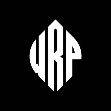 Çember ve elips şekilli WRP daire harf logosu tasarımı. Typographic tarzında elips harfler. Üç baş harf daire şeklinde bir logo oluşturuyor. WRP Çember Amblemi Soyut Monogram Harf İşaretleyici Vektörü.