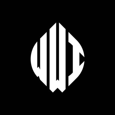 Birinci Dünya Savaşı 'ndan kalma yuvarlak harfli logo tasarımı. Birinci Dünya Savaşı elips harfleri tipografik tarzda. Üç baş harf daire şeklinde bir logo oluşturuyor. WWI Çember Amblemi Soyut Monogram Harf İşaretleme Vektörü.