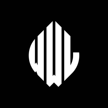 Çember ve elips şekilli WWL daire harf logosu tasarımı. Tipografik biçimli WWL elips harfleri. Üç baş harf daire şeklinde bir logo oluşturuyor. WWL Çember Amblemi Soyut Monogram Harf İşaretleyici Vektörü.