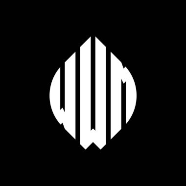 Çember ve elips şekilli WWM daire harf logosu tasarımı. Tipografik tarzda WWM elips harfleri. Üç baş harf daire şeklinde bir logo oluşturuyor. WWM Çember Amblemi Soyut Monogram Harf İşaretleyici Vektörü.