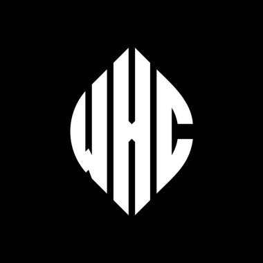 Çember ve elips şekilli WXC daire harf logosu tasarımı. Tipografik biçimli WXC elips harfleri. Üç baş harf daire şeklinde bir logo oluşturuyor. WXC Çember Amblemi Soyut Monogram Harf İşaretleyici Vektörü.