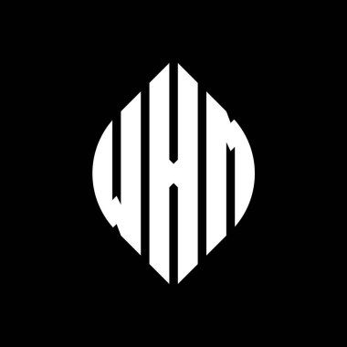 Çember ve elips şekilli WXM daire harf logosu tasarımı. Tipografik biçimli WXM elips harfleri. Üç baş harf daire şeklinde bir logo oluşturuyor. WXM Çember Amblemi Soyut Monogram Harf İşaretleyici Vektörü.