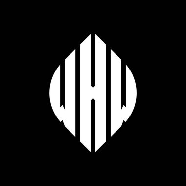 Çember ve elips şekilli WXW daire harf logosu tasarımı. Tipografik biçimli WXW elips harfleri. Üç baş harf daire şeklinde bir logo oluşturuyor. WXW Çember Amblemi Soyut Monogram Harf İşaretleyici Vektörü.