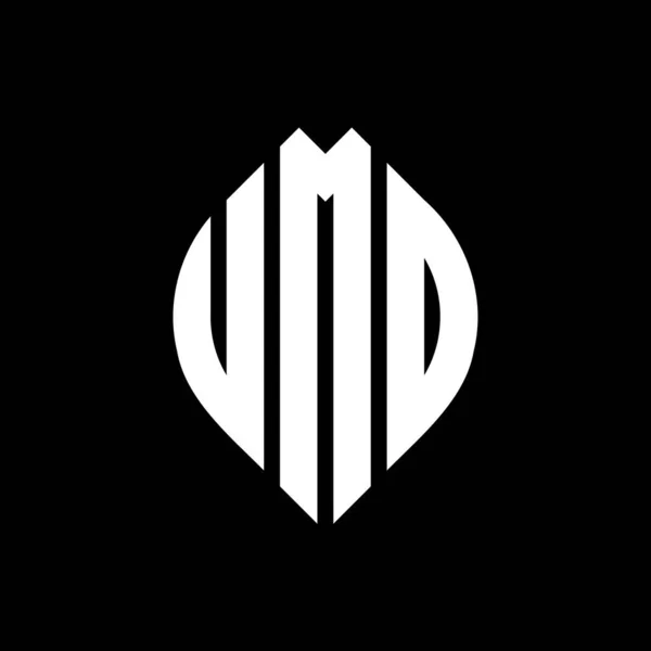 Umo Círculo Carta Logotipo Design Com Forma Círculo Elipse Umo — Vetor de Stock