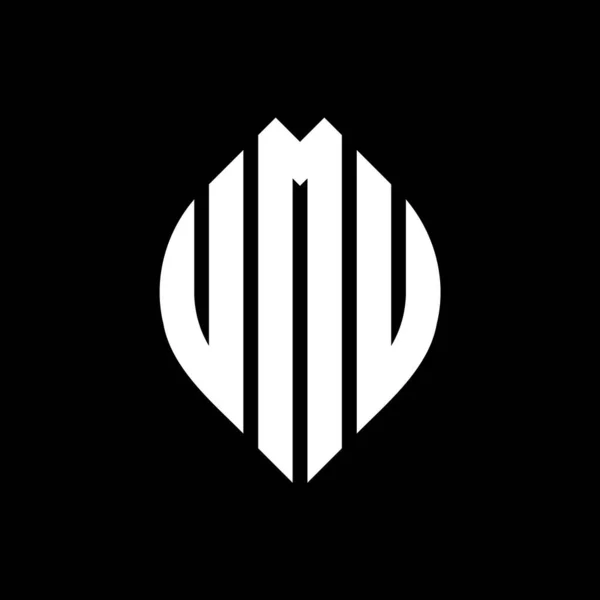 Umu Círculo Letra Logotipo Design Com Forma Círculo Elipse Umu — Vetor de Stock