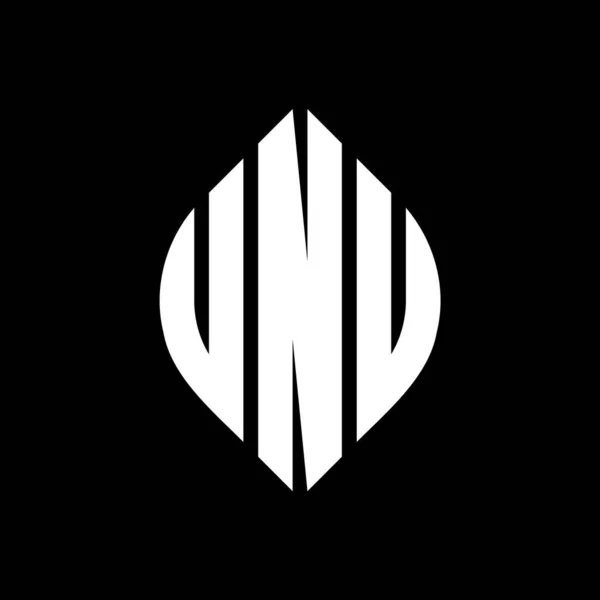 Юну Дизайн Логотипу Букви Круговою Еліптичною Формою Літери Unu Еліпси — стоковий вектор