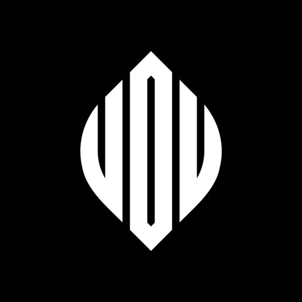 Logo Okręgu Uou Kształcie Okręgu Elipsy Litery Eliptyczne Uou Stylu — Wektor stockowy