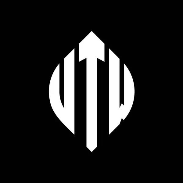 Diseño Del Logotipo Letra Del Círculo Utw Con Forma Círculo — Vector de stock