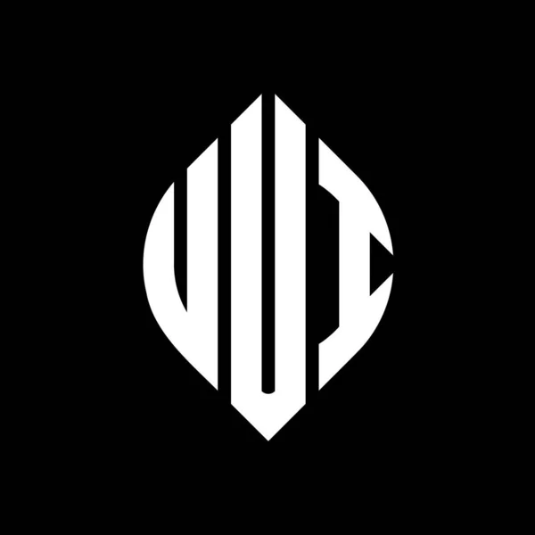 Дизайн Логотипа Круга Uui Кругом Эллипсом Uui Эллиптические Буквы Типографским — стоковый вектор
