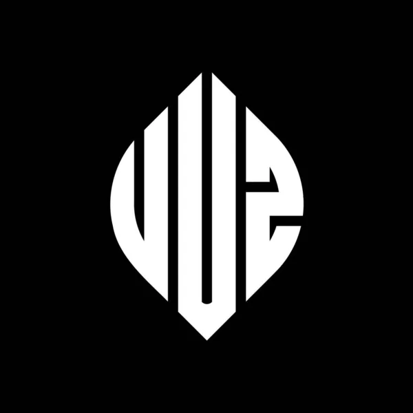 Дизайн Логотипа Круга Uuz Формой Круга Эллипса Буквы Эллипса Uuz — стоковый вектор