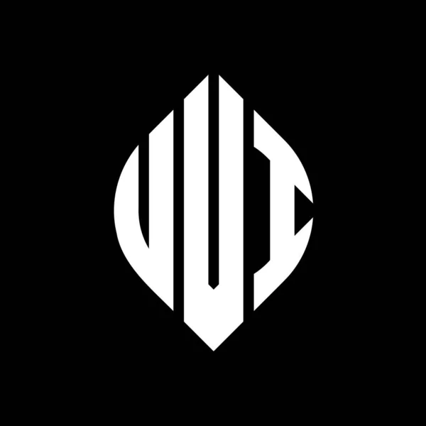 Logo Okręgu Uvi Okręgiem Elipsą Litery Eliptyczne Uvi Stylu Typograficznym — Wektor stockowy