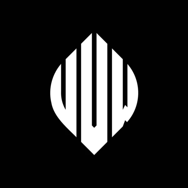 Diseño Del Logotipo Letra Del Círculo Uvw Con Forma Círculo — Vector de stock
