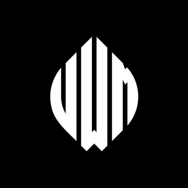 Uwm Kruh Písmeno Logo Design Kružnicí Elipsy Tvar Uwm Elipsy — Stockový vektor